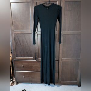 SKIMS Black Long Sleeve Maxi Dress Women's Size L